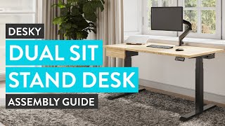 Desky Dual Sit Stand Desk Assembly Guide [upl. by Abra558]