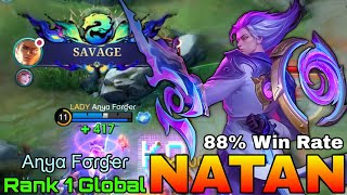 SAVAGE Natan 88 Win Rate  Top 1 Global Natan by Aɳყα Fσɾɠҽɾ  Mobile Legends [upl. by Poock78]