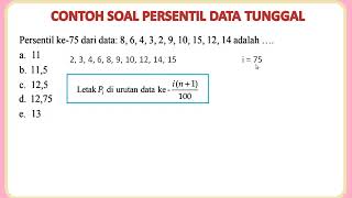 Contoh soal persentil data tunggal dan jawabannya [upl. by Rizzo]