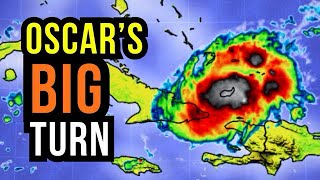 Hurricane Oscar makes a Sharp Turn [upl. by Ahsineg]