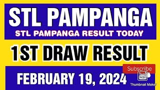 STL PAMPANGA RESULT TODAY 1ST DRAW FEBRUARY 19 2024 11AM [upl. by Kcirdnekel]