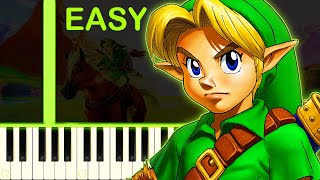 THE LEGEND OF ZELDA OCARINA OF TIME THEME  EASY Piano Tutorial [upl. by Dusen]