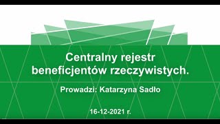 Centralny rejestr beneficjentów rzeczywistych [upl. by Getraer]