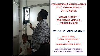 EXAMINATION OF 2ND CRANIAL NERVE OPTIC NERVE  VISUAL ACUITY ITS VIVA VOCE  BY DR MUSLIM KHAN [upl. by Beniamino]