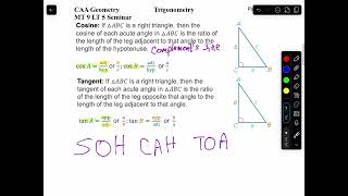 MT 9 LT 5 seminar part 1 trigonometry ￼ [upl. by Yetac]