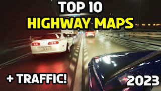 TOP 10 Highway Maps with TRAFFIC for Assetto Corsa 2024 [upl. by Rolecnahc]