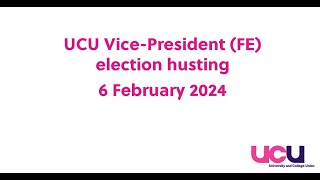 UCU Vice President election hustings 2024 [upl. by Iasi317]