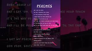 Peaches🤍  Justin Bieber lyrics love aestheticxlyricss [upl. by Harsho]