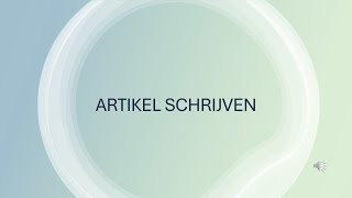 SE artikel schrijven [upl. by Ardek]