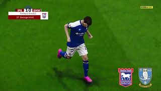 Ipswich Town vs Sheffield Wednesday Highlights  EFL Championship 2324  PES 21 [upl. by Laram]