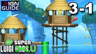 New Super Luigi U 3 Star Coin Walkthrough  Sparkling Waters 1 Huckit Beach Resort [upl. by Anum421]