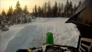 Winter Dirt biking at private track and off the track HD [upl. by Lidaa174]