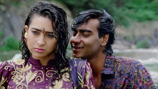 Pyar Ke Kagaz Pe Lyrical Song  Ajay Devgan amp Karishma Kapoor  Jigar 1992 Songs [upl. by Flavio]