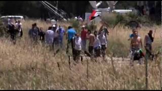 IDF Forces Warn Violent Syrian Rioters Near Quneitra On IsraelSyria Border [upl. by Sofko]