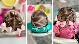 3 Cute Pigtail Hairstyles for Toddlers in 5 Minutes Personal Note in the Description [upl. by Dorlisa206]