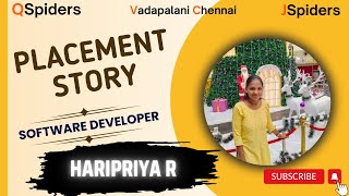 Success story of MsHaripriya R as a software Engineer Qspiders vadapalani Chennai [upl. by Nylirrehs857]