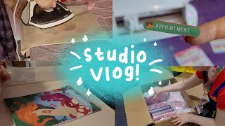 Studio Vlog 33 🌸 Making tote bags at home 2025 calendar launch [upl. by Derron]