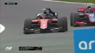 Jehan Daruvala Retires From F2 Sprint Race After Losing Headrest  2023 Belgian Grand Prix [upl. by Bradney]