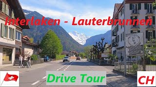 Switzerland Driving tour Interlaken to Lauterbrunnen [upl. by Samira900]