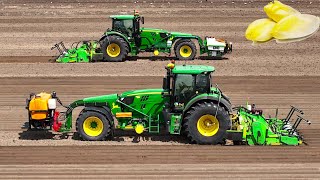 Ridging Beds and Sowing Endive  Chicory  2x John Deere 6155R Trike Tractors  Loonbedrijf SvZ [upl. by Gnilsia973]