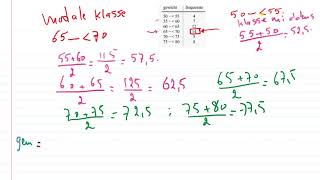 Statistiek 7  klassenindeling Klassenmiddens en modale klasse [upl. by Jillana]