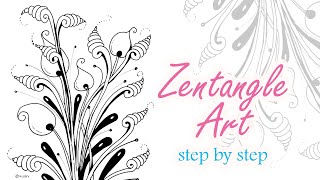 Zentangle drawing easy flowers  zen doodle patterns [upl. by Nireil]