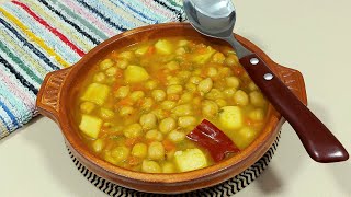 🥄POTAJE DE POTA 🦑 LIGERO Y RÁPIDO CON GARBANZOS DE BOTE 🫙  BEATRIZ COCINA [upl. by Thorbert]