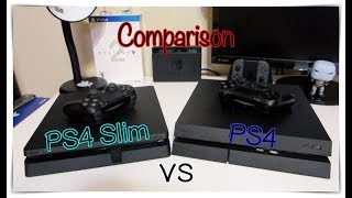 PS4 Slim vs PS4 Comparison w Controllers [upl. by Ellenar504]