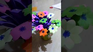 How to make a flower pot with Craft paper diy flowercraft craftyideas youtubeshorts shortfeed [upl. by Cromwell]