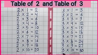 Learn Multiplication Table of 2 and 3  Table of 2  Table of 3  Table of 2 and Table 3  123 [upl. by Ativet]