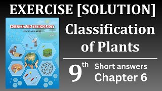 Exercise  9th Science  chapter 6  Classification of plants  Solutions [upl. by Darbie]