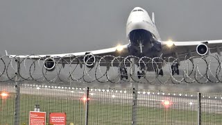 Boeing 747 Takes Off Sideways In Dramatic Crosswind [upl. by Libna]