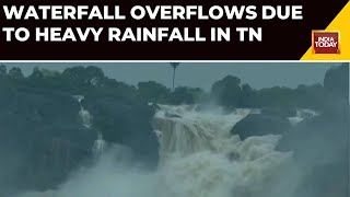 Manimuthar Waterfall Overloads Due To Heavy Rainfall In Tirunelveli District Of Tamil Nadu [upl. by Marilla662]