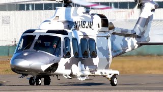 VIP Helicopter Camo Livery AgustaWestland AW139 Shutdown at New York Republic Airport [upl. by Seka]