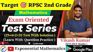 Rpsc Second Grade Exam Oriented Maths Test Series Revision Through TestQuestion Practice With Test [upl. by Alboran]