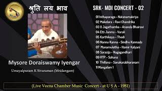 Mysore Doraiswamy Iyengar  Umayalpuram K Sivaraman  Private Veena Chamber Concert at U S A  1981 [upl. by Leva]