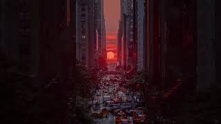 Manhattanhenge New York 🌇 11 July 2023 [upl. by Alracal]