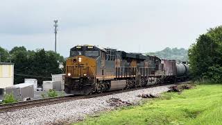 CSX ES44AH 3060 Leading M54206 Stalls on 5824 [upl. by Lower]