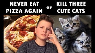 ALDRI SPISE PIZZA Eller Drepe TRE SØTE KATTER Would You Rather [upl. by Skrap269]