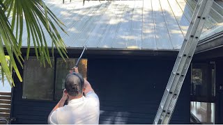 How to soft wash a metal roof using the right chemicals [upl. by Haywood]