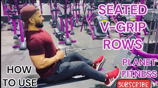 Planet fitness seated v grip rows  How to do seated v grip rows planetfitness backworkout gym [upl. by Silecara]