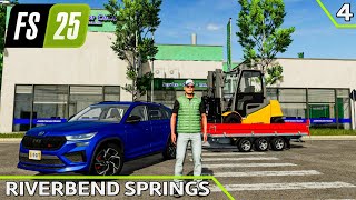 Buying new equipment  SKODA Kodiaq amp forklift  Riverbend Springs  Farming Simulator 25  Ep4 [upl. by Anavlys736]