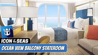 Icon of the Seas  Ocean View Balcony Walkthrough Tour  Royal Caribbean 2024  4k [upl. by Ydnal]