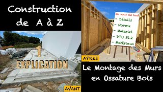 COMMENT CONSTRUIRE UN MUR EN OSSATURE BOIS CONSTRUCTION DE A À Z [upl. by Bone]