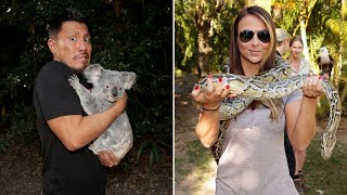 WWE Superstars get up close with animals and meet Steve Irwins family at the Australia Zoo [upl. by Gnuhn762]