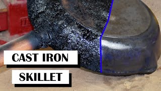 Removing 20 years of Grease  Cast Iron Skillet Restoration [upl. by Remat]