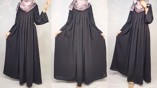 Trending Hijab Abaya cutting and stitching Dubai style Abaya Pintucks Abaya cutting and stitching [upl. by Dralliw]