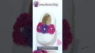 Babyschuhe тапочки туфельки quotдля внучкиquot вязание крючком Shorts Knitting [upl. by Nored]