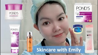 SKINCARE SKINCARE WITH EMILY  PONDS FLAWLESS RADIANCE FACE CLEANSER AND DAY CREAM  EMILYNA [upl. by Ynnej]