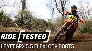 Leatt GPX 55 FlexLock Boots  Ride Tested [upl. by Eecart]